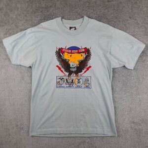 Vintage Screen Stars Shirt Men's L Gray Operation Desert Storm Eagle Graphic Tee